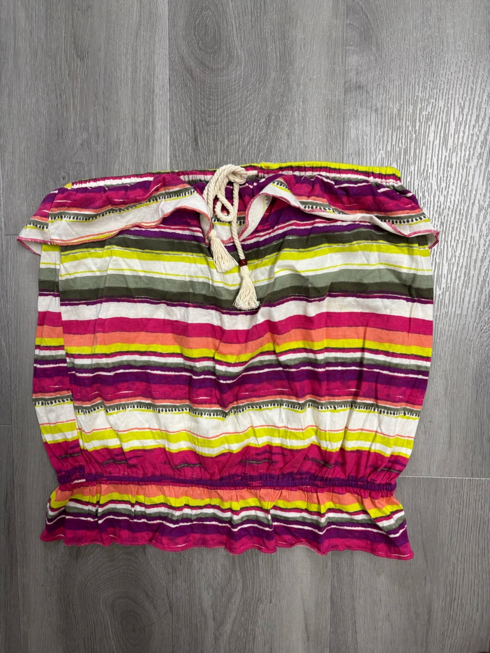 Arizona Jean Company Striped Tube Top in Pink, Yellow, Green, White